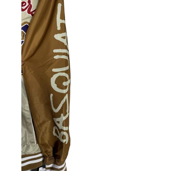 NWT Men's Members Only Jean Michel Basquat Brown Varsity Windbreaker Size M - Picture 3 of 6